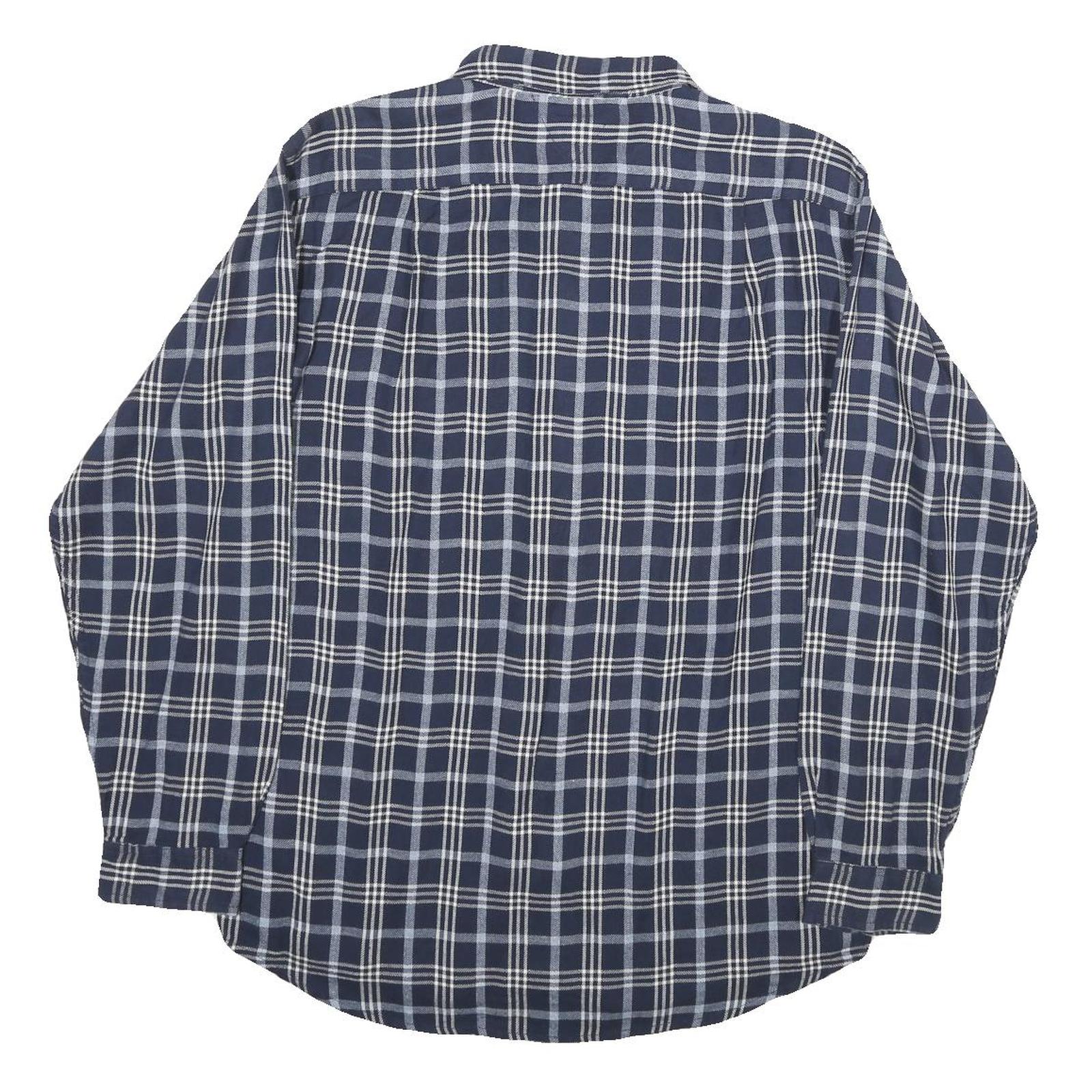 TOMMY HILFIGER Mens Blue & White Check Shirt XL Long Sleeve Cotton Casual