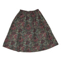 INSEPERABLES Womens Green Red Floral A-Line Midi Cotton Blend Skirt M Elastic