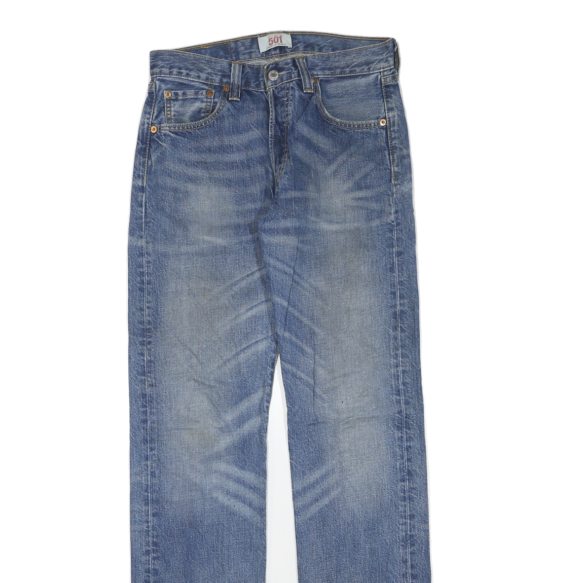 LEVI'S 501 Womens Jeans Blue Regular Straight Denim Medium W29 L34 Classic Fit