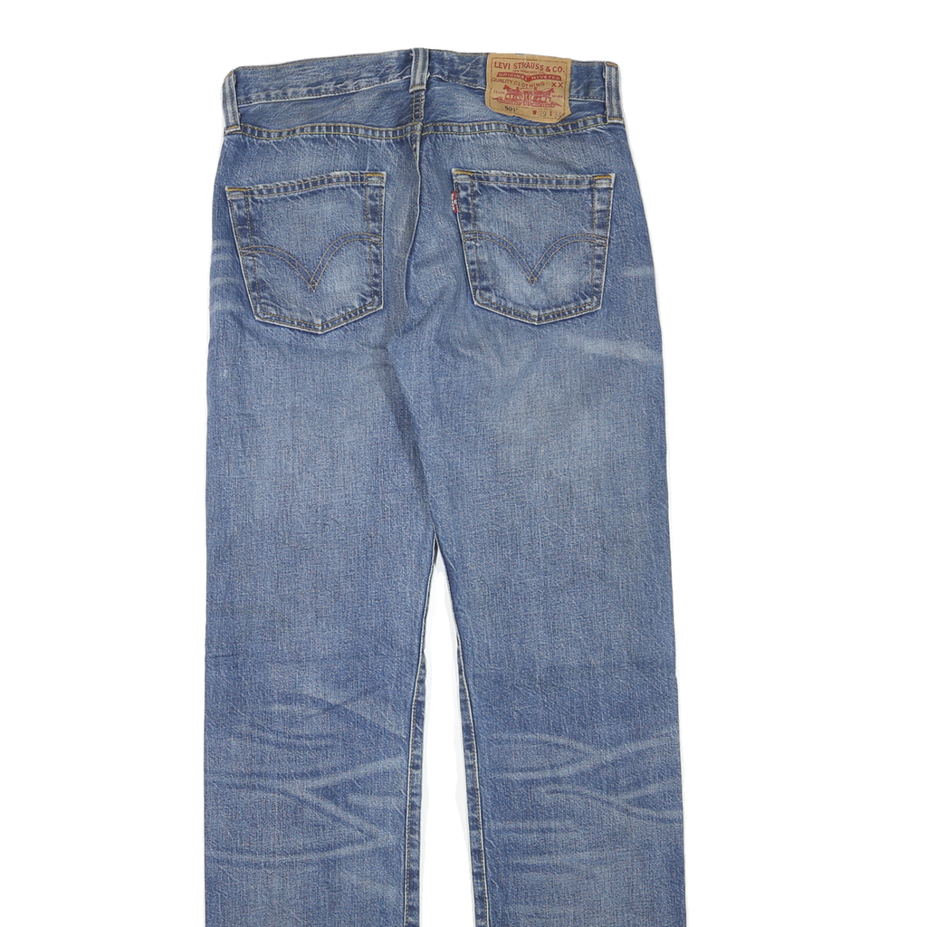 LEVI'S 501 Womens Jeans Blue Regular Straight Denim Medium W29 L34 Classic Fit