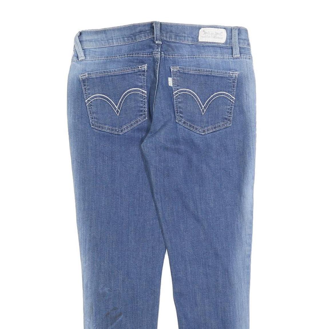 LEVI'S 524 Womens Slim Blue Denim Medium Wash Jeans W27 L25 Zip Closure