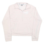 PUMA Womens Pink 1/4 Zip S Sweatshirt Cotton Blend Sportswear Casual
