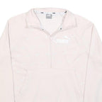 PUMA Womens Pink 1/4 Zip S Sweatshirt Cotton Blend Sportswear Casual