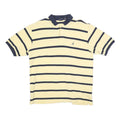 NAUTICA Mens Yellow & Navy Striped Short Sleeve Polo Shirt XL Cotton Blend