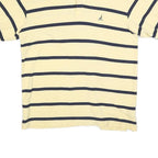 NAUTICA Mens Yellow & Navy Striped Short Sleeve Polo Shirt XL Cotton Blend