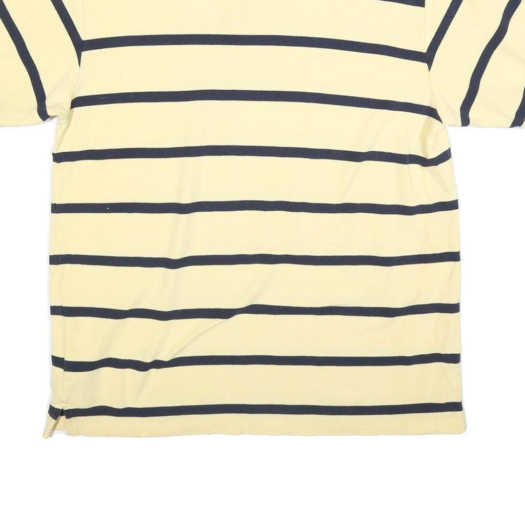 NAUTICA Mens Yellow & Navy Striped Short Sleeve Polo Shirt XL Cotton Blend