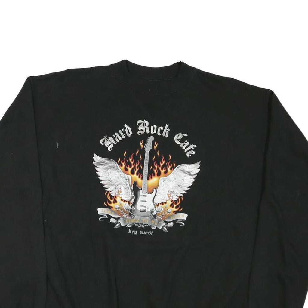 HARD ROCK CAFE Mens Black Key West Crew Neck M Cotton Blend Sweatshirt Pullover