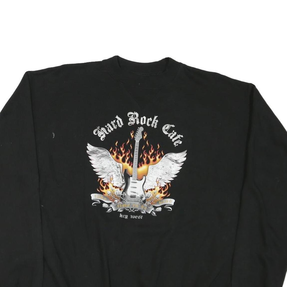 HARD ROCK CAFE Mens Black Key West Crew Neck M Cotton Blend Sweatshirt Pullover