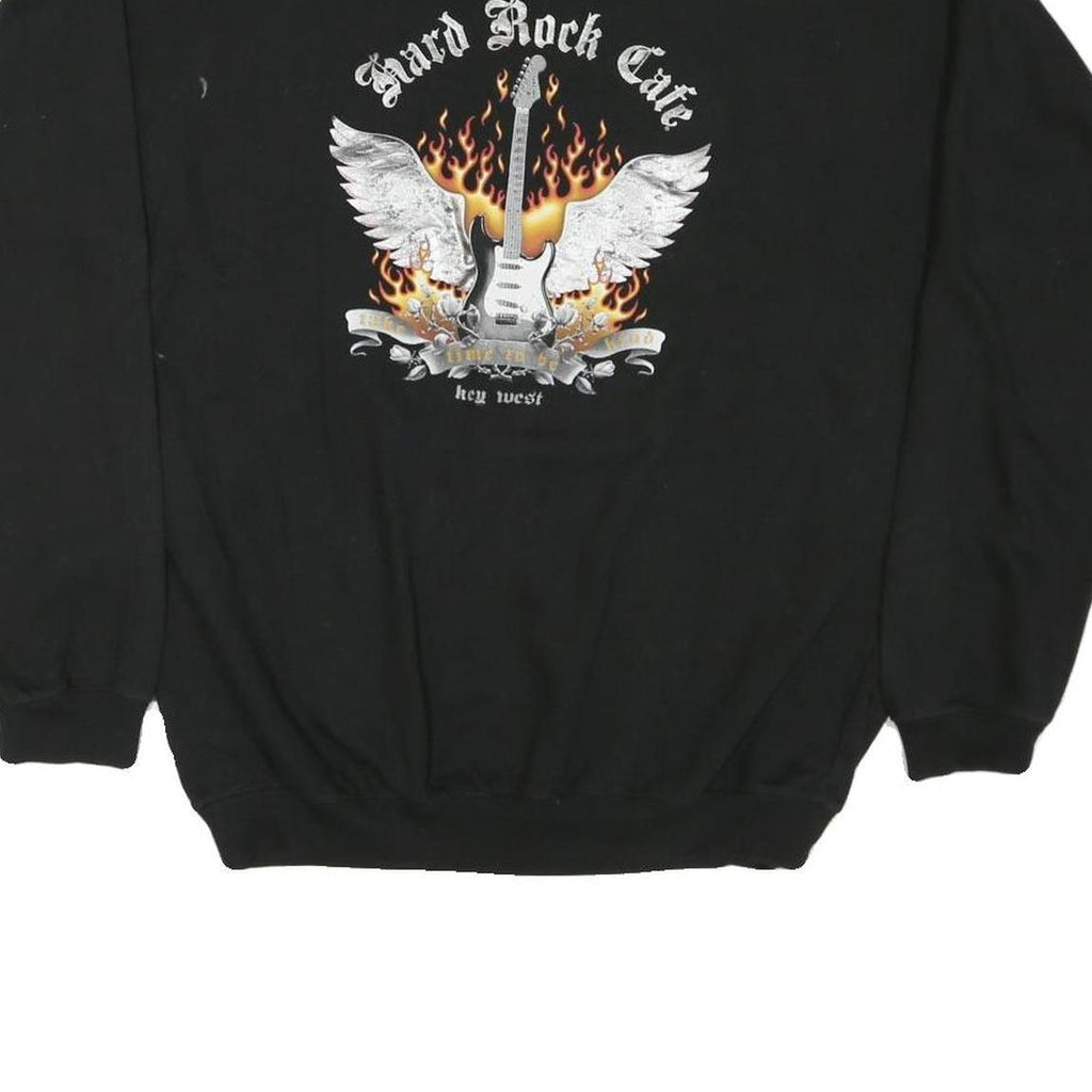 HARD ROCK CAFE Mens Black Key West Crew Neck M Cotton Blend Sweatshirt Pullover
