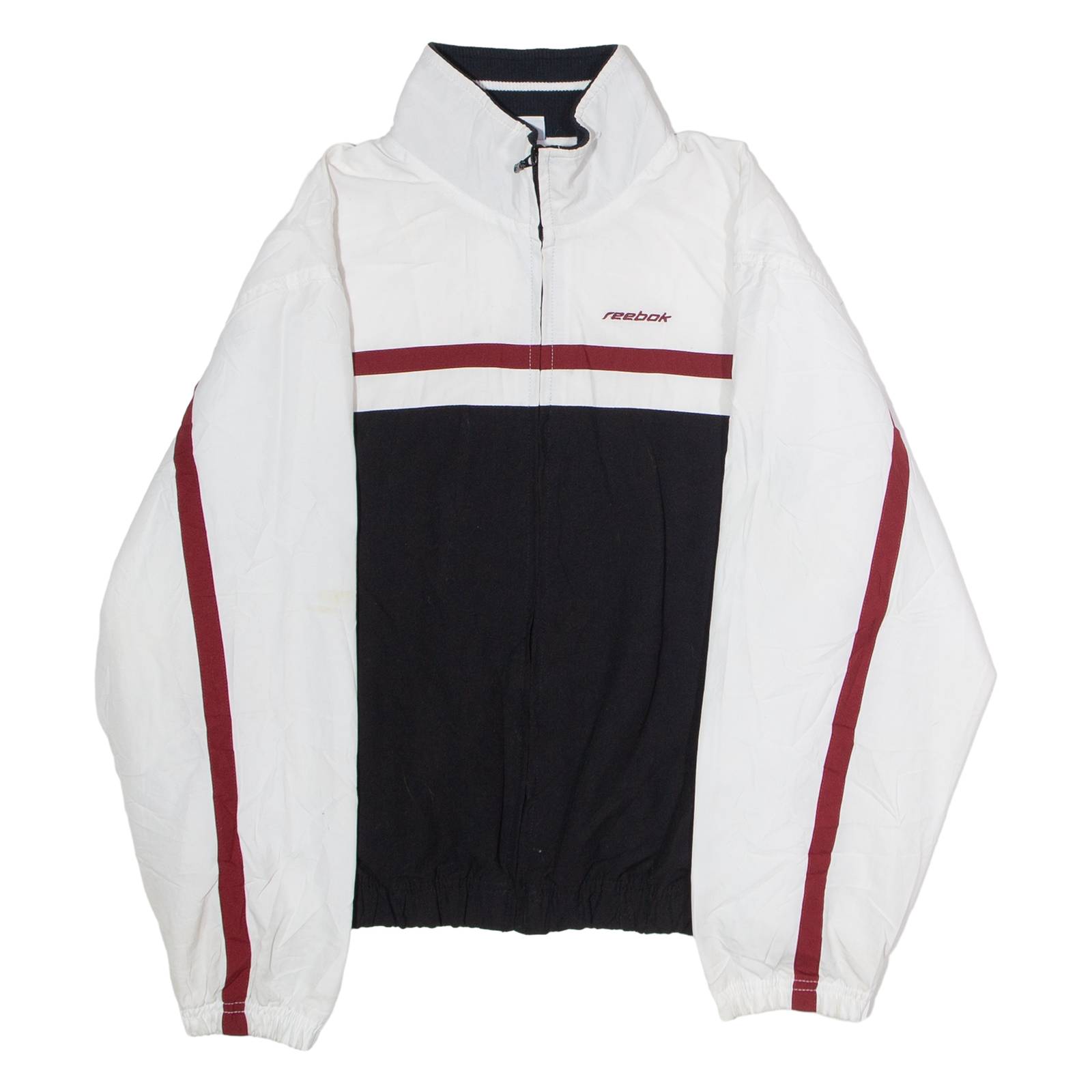 REEBOK Womens Track Jacket White Colourblock UK 10