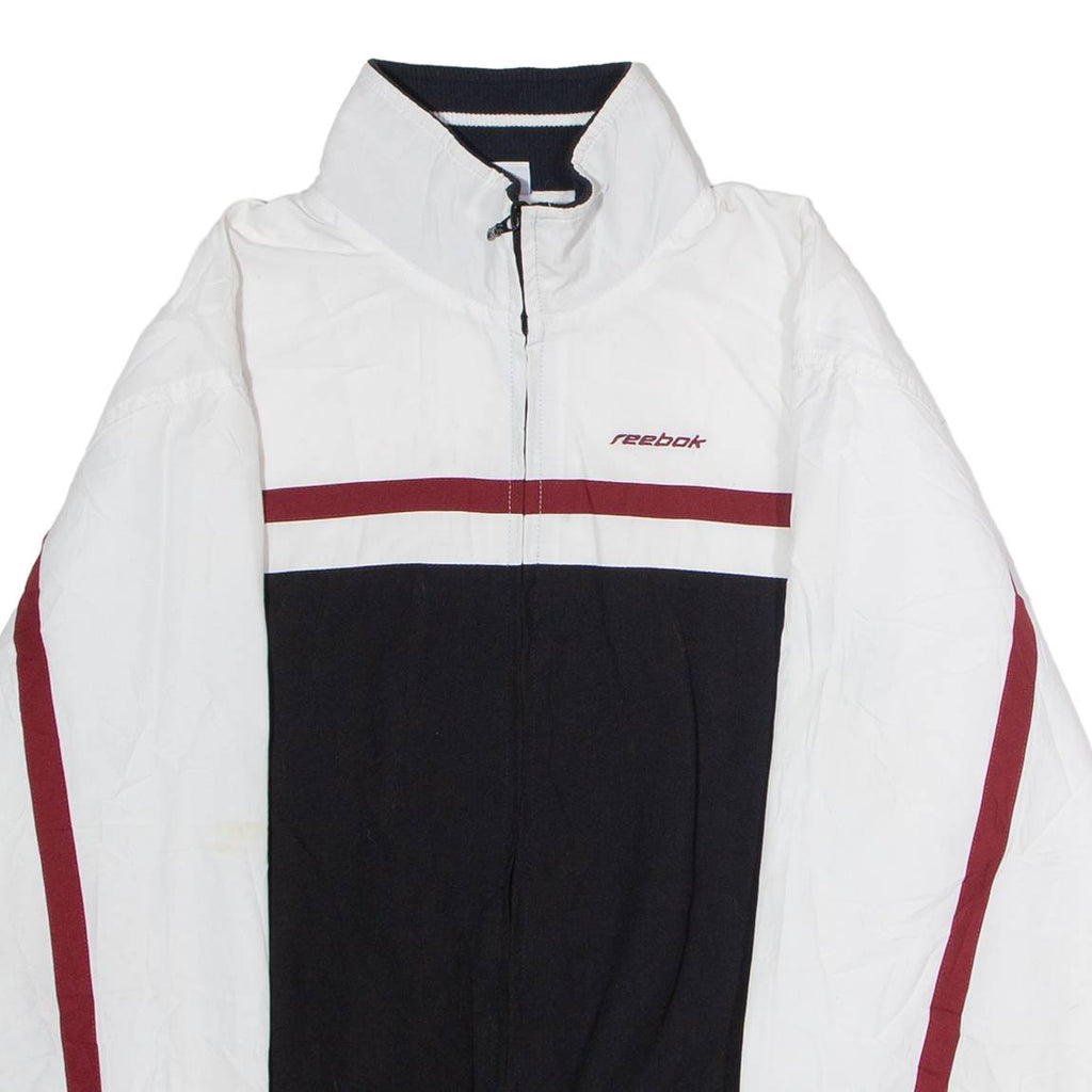 REEBOK Womens Track Jacket White Colourblock UK 10