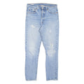 LEVI'S 501S Jeans BIG E Distressed Anniversary Pastel Buttons Womens Blue Skinny Straight W29 L28