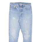 LEVI'S 501S Jeans BIG E Distressed Anniversary Pastel Buttons Womens Blue Skinny Straight W29 L28