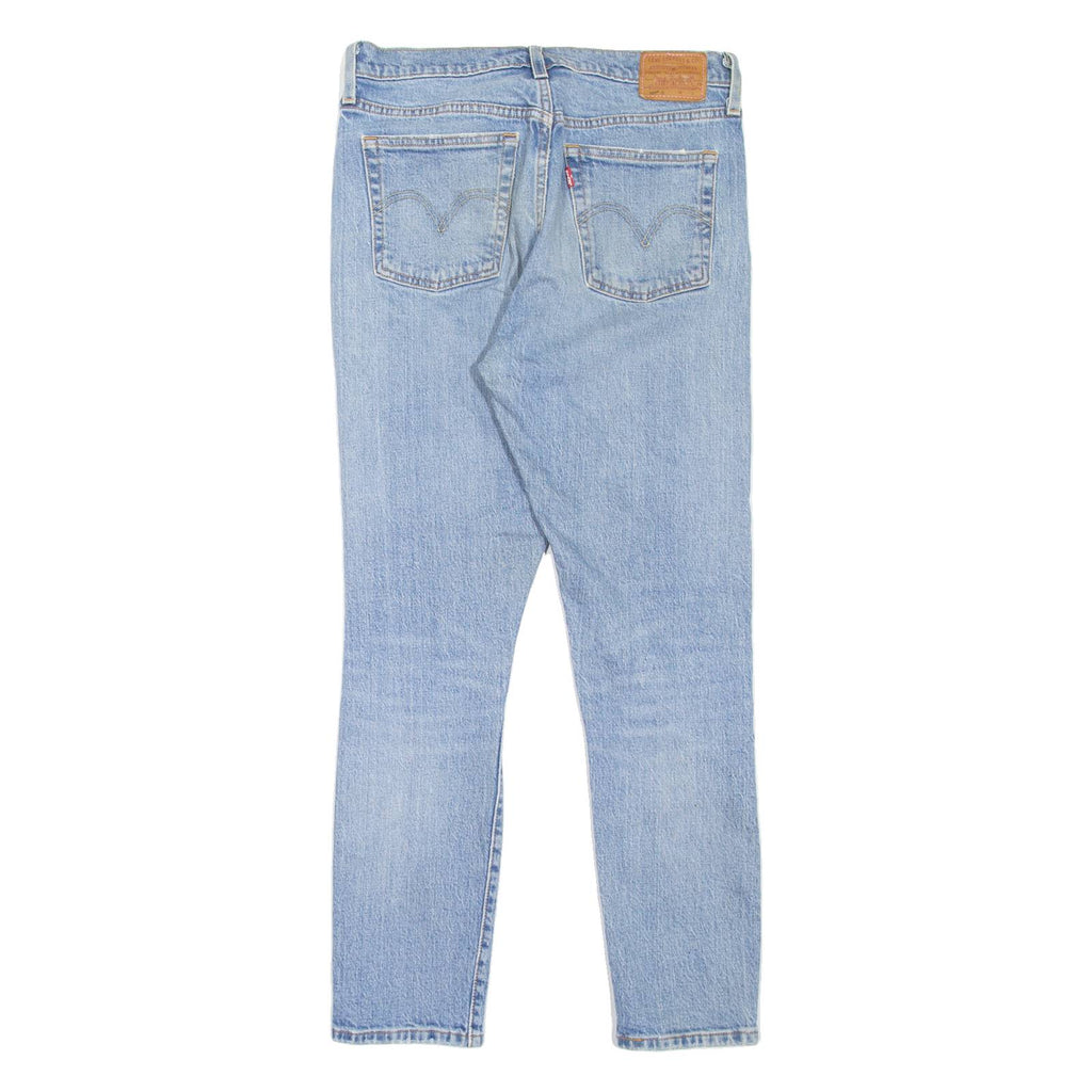 LEVI'S 501S Jeans BIG E Distressed Anniversary Pastel Buttons Womens Blue Skinny Straight W29 L28