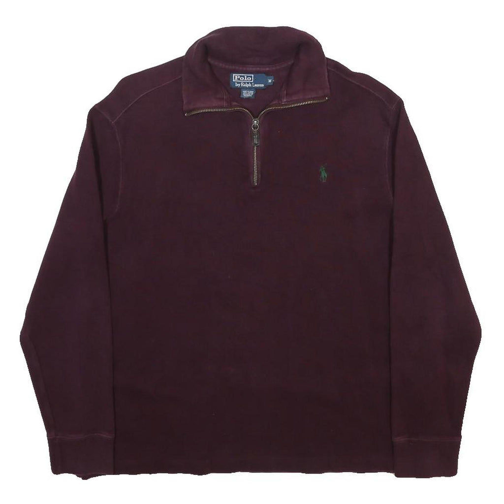 POLO RALPH LAUREN Mens Maroon Pullover Plain Crew Neck Basic Knit M Cotton Blend