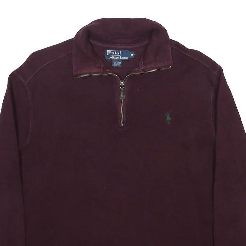 POLO RALPH LAUREN Mens Maroon Pullover Plain Crew Neck Basic Knit M Cotton Blend