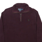 POLO RALPH LAUREN Mens Maroon Pullover Plain Crew Neck Basic Knit M Cotton Blend