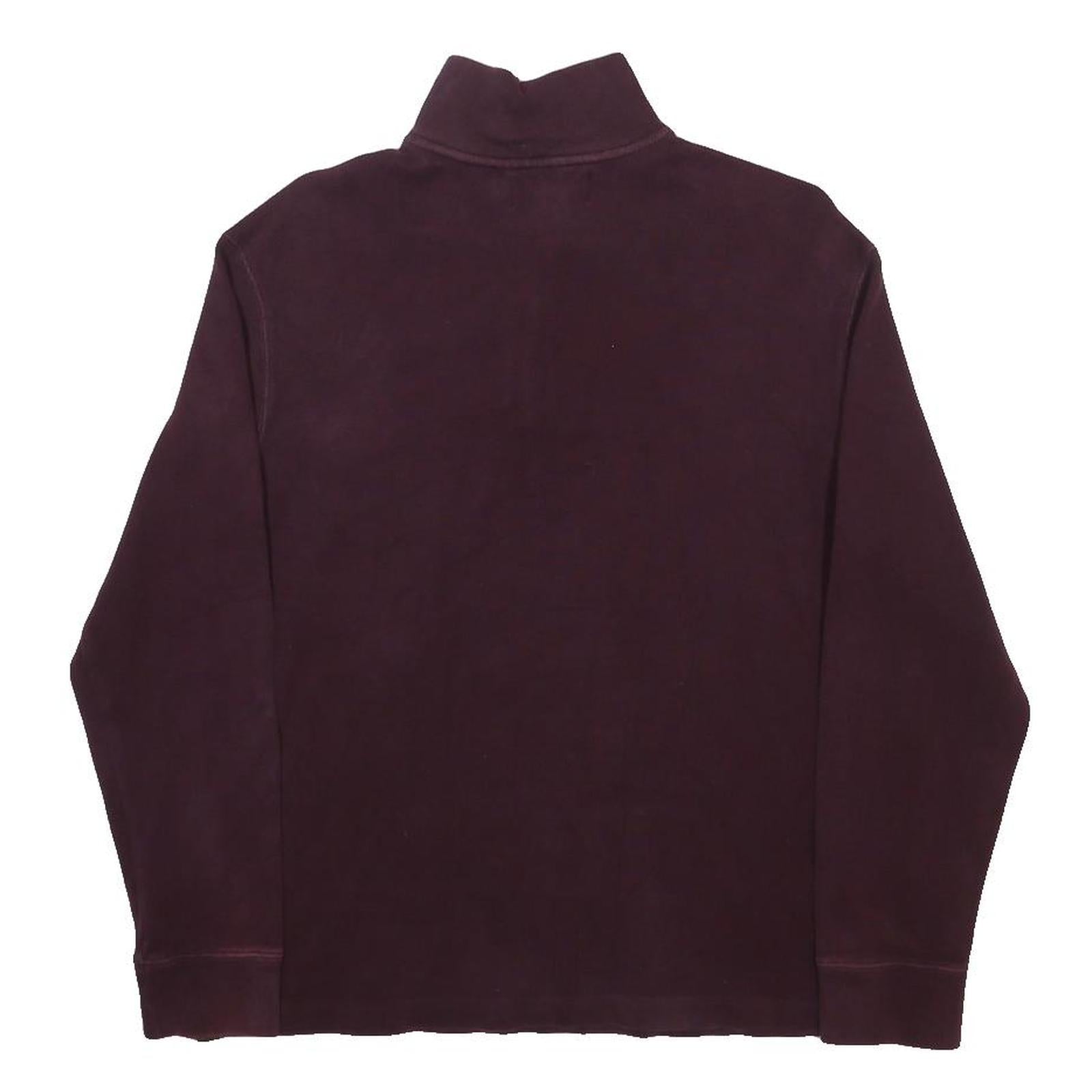 POLO RALPH LAUREN Mens Maroon Pullover Plain Crew Neck Basic Knit M Cotton Blend