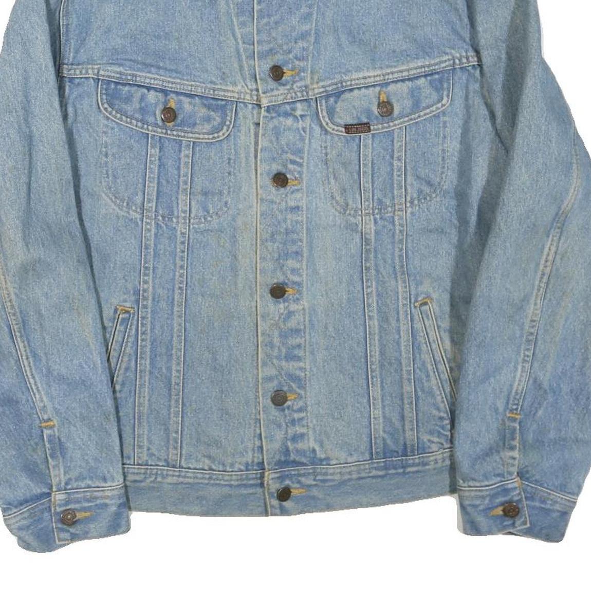 LEE Mens Blue Denim Cotton Blend Jacket L Button Closure Classic Fit Casual