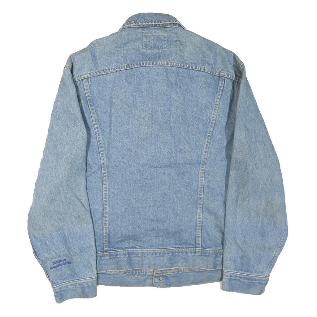 LEE Mens Blue Denim Cotton Blend Jacket L Button Closure Classic Fit Casual