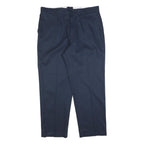 RED KAP Mens Cotton Blend Navy Regular Fit Straight Leg Trousers W38 L30