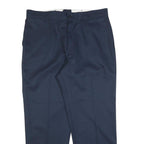 RED KAP Mens Cotton Blend Navy Regular Fit Straight Leg Trousers W38 L30