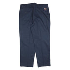 RED KAP Mens Cotton Blend Navy Regular Fit Straight Leg Trousers W38 L30