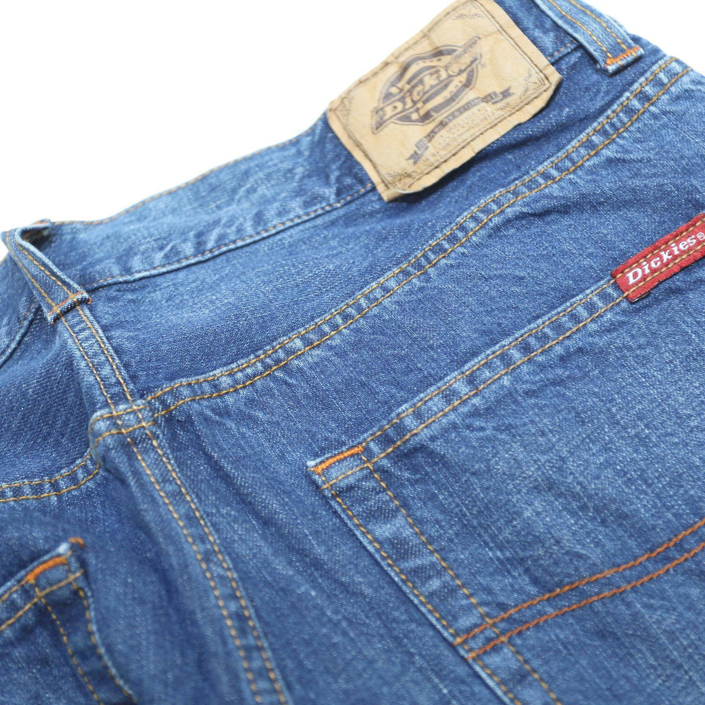 DICKIES Mens Blue Regular Straight Denim Medium W32 L25 Cotton Zip Jeans Casual