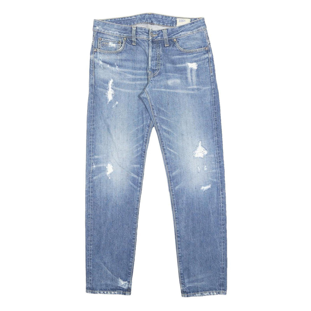 G-STAR Mens Jeans Blue Slim Skinny Denim Light W31 L31 Distressed Casual