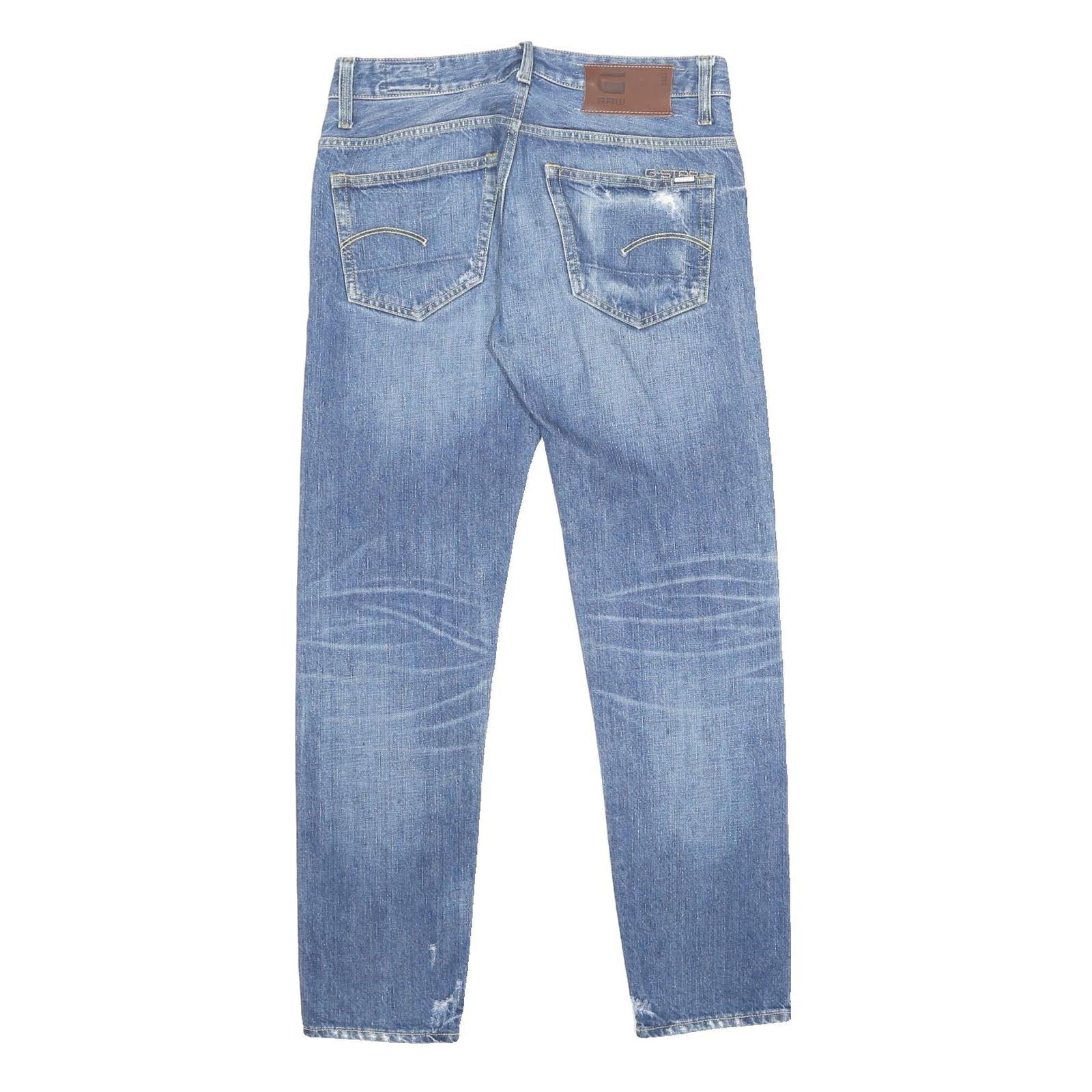 G-STAR Mens Jeans Blue Slim Skinny Denim Light W31 L31 Distressed Casual