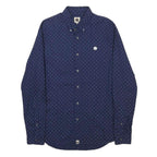PRETTY GREEN Mens Blue & White Spot Button-Down Shirt XS Lightweight Cotton