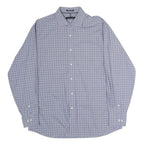 TOMMY HILFIGER Mens Blue & White Checked Shirt L Classic Cotton Long Sleeve
