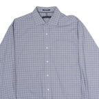 TOMMY HILFIGER Mens Blue & White Checked Shirt L Classic Cotton Long Sleeve