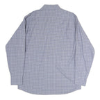TOMMY HILFIGER Mens Blue & White Checked Shirt L Classic Cotton Long Sleeve