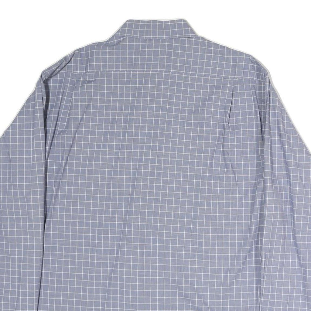TOMMY HILFIGER Mens Blue & White Checked Shirt L Classic Cotton Long Sleeve