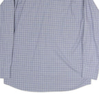 TOMMY HILFIGER Mens Blue & White Checked Shirt L Classic Cotton Long Sleeve