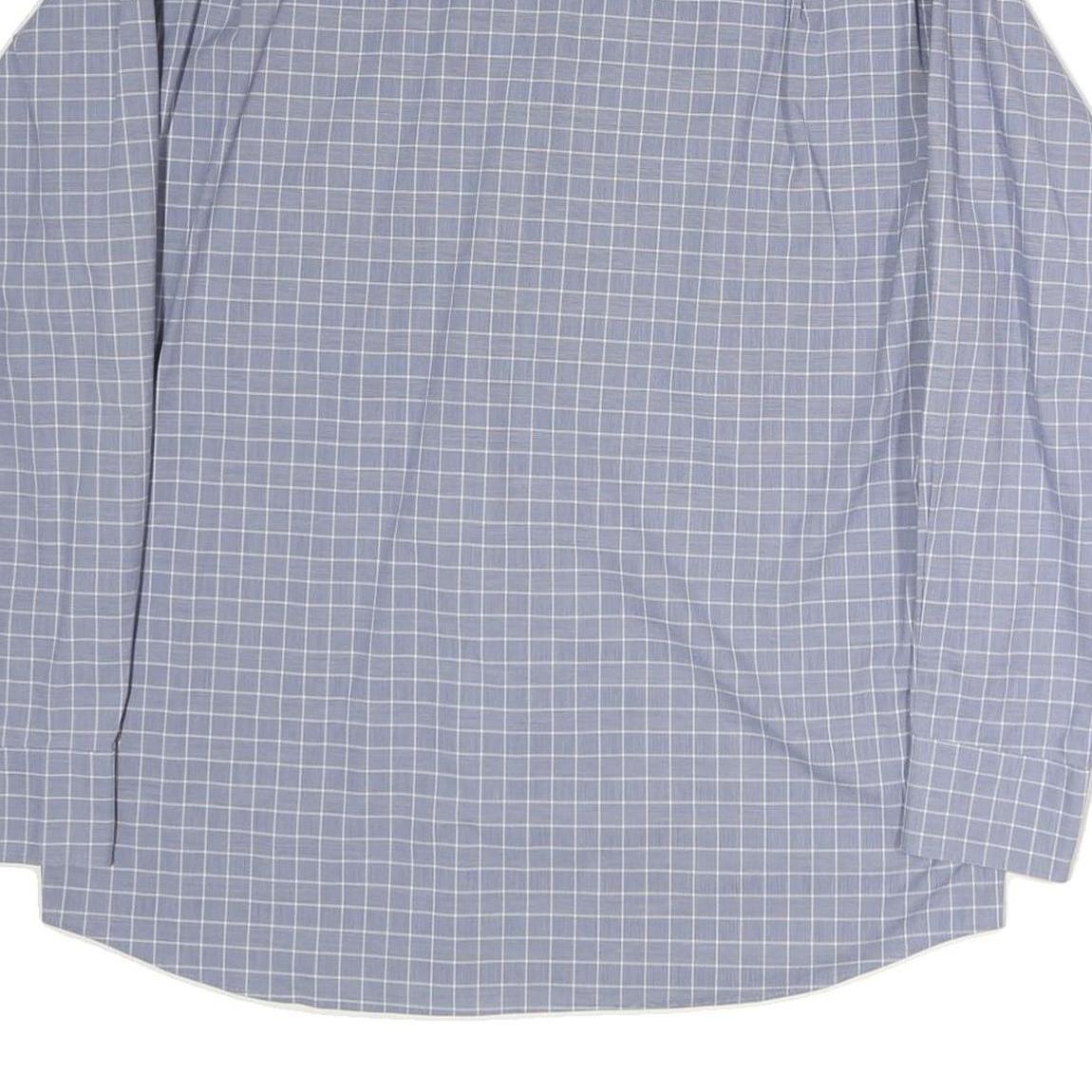 TOMMY HILFIGER Mens Blue & White Checked Shirt L Classic Cotton Long Sleeve