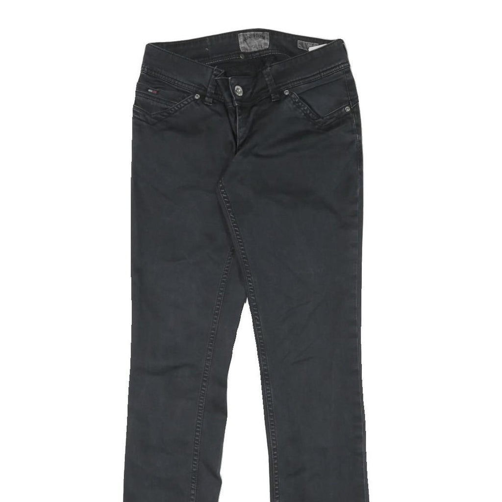 TOMMY HILFIGER Womens Slim Black Denim Jeans W28 L33 Stylish Zip Closure