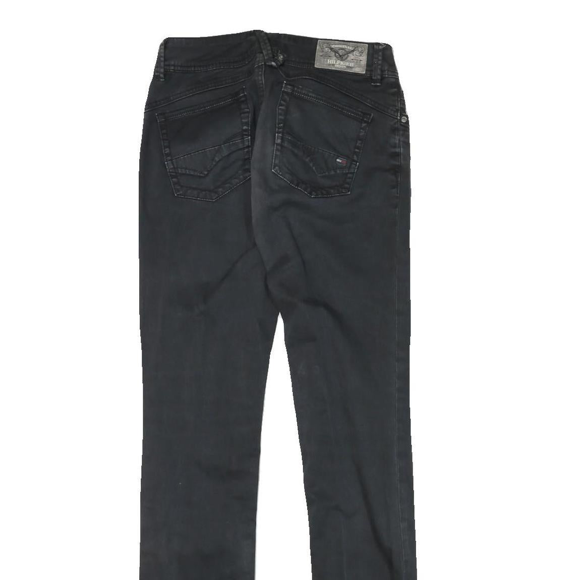 TOMMY HILFIGER Womens Slim Black Denim Jeans W28 L33 Stylish Zip Closure