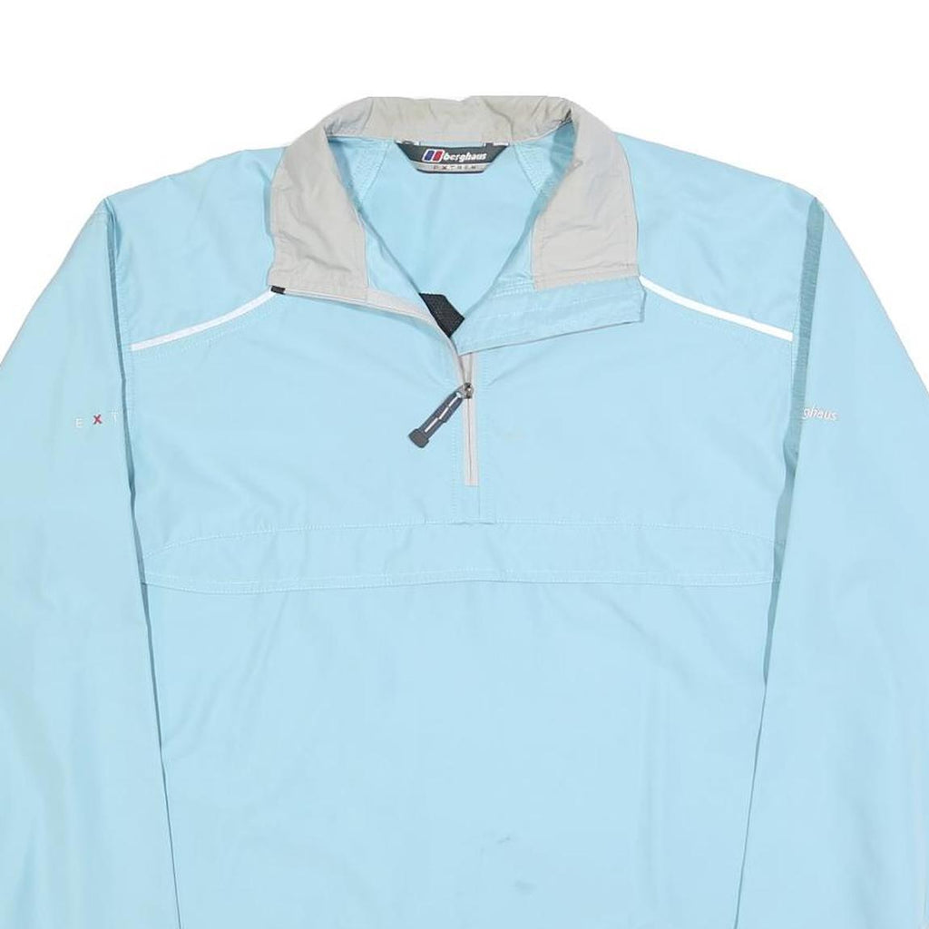 BERGHAUS Womens Blue & Beige Outdoor Jacket L Cotton Blend Zip Reflective