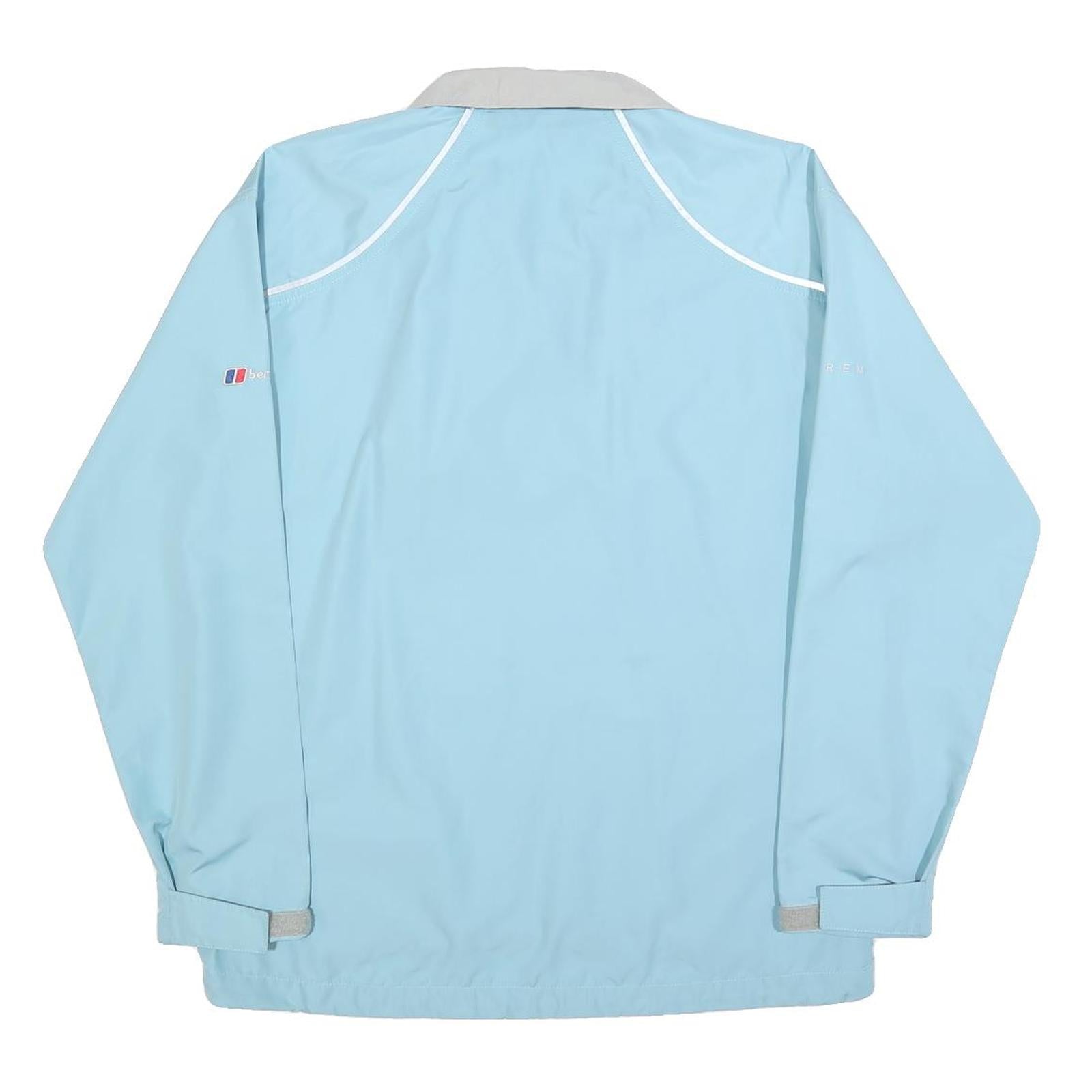 BERGHAUS Womens Blue & Beige Outdoor Jacket L Cotton Blend Zip Reflective