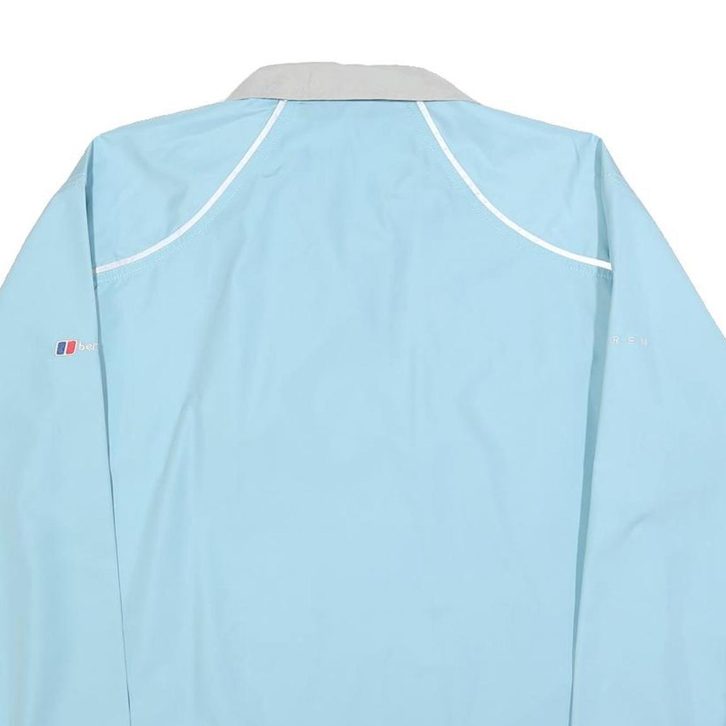 BERGHAUS Womens Blue & Beige Outdoor Jacket L Cotton Blend Zip Reflective