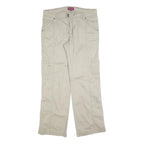 BIAGGINI Womens Regular Beige Cotton Blend Zip Trousers W36 L32 Casual Cargo