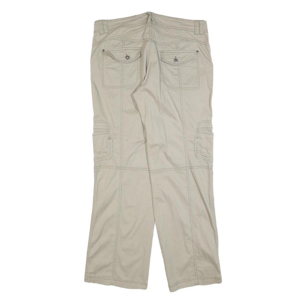 BIAGGINI Womens Regular Beige Cotton Blend Zip Trousers W36 L32 Casual Cargo