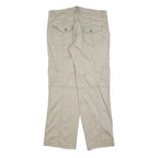 BIAGGINI Womens Regular Beige Cotton Blend Zip Trousers W36 L32 Casual Cargo
