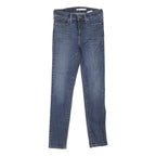 LEVI'S Womens Blue Regular Skinny Denim Raw W26 L27 Classic Zip Jeans