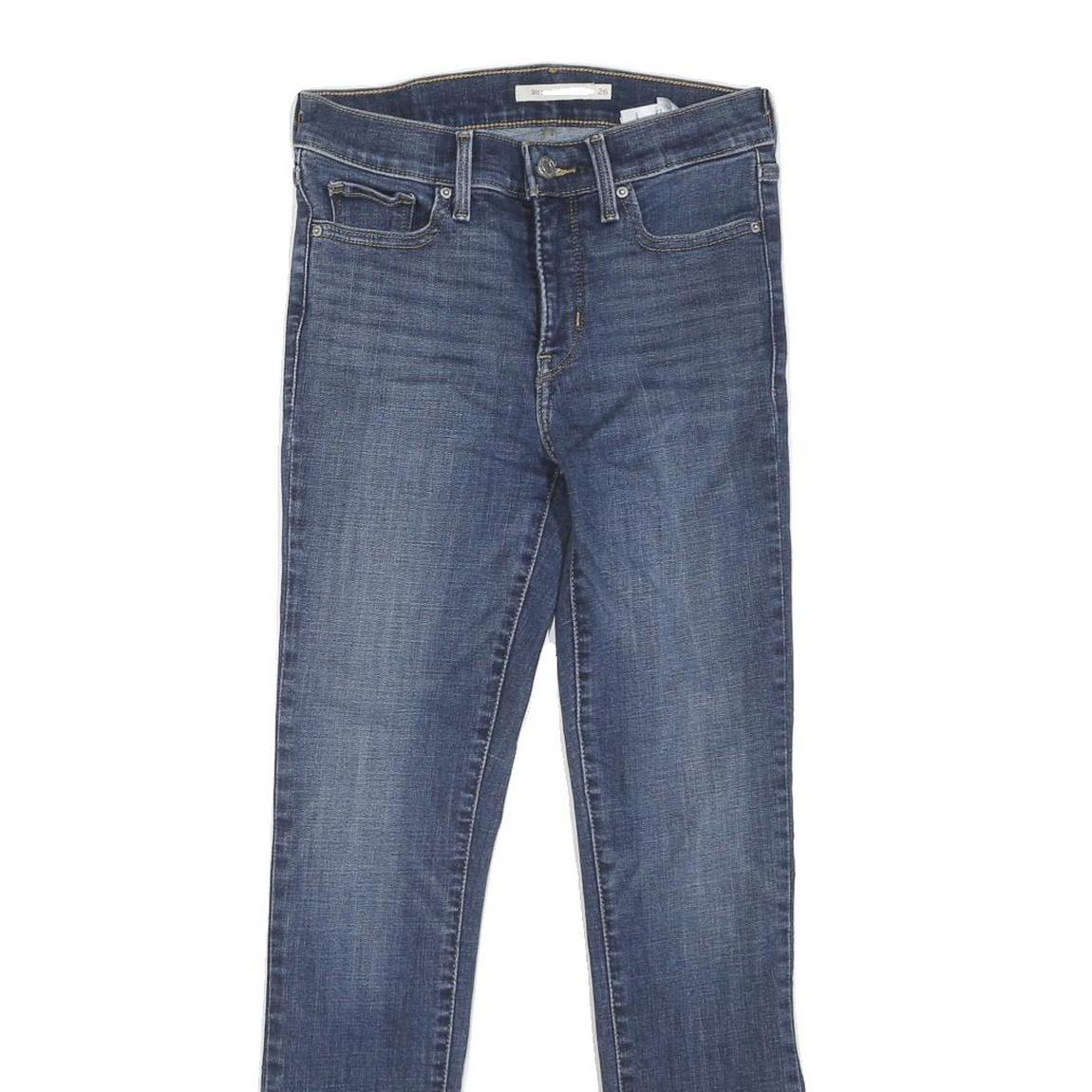 LEVI'S Womens Blue Regular Skinny Denim Raw W26 L27 Classic Zip Jeans