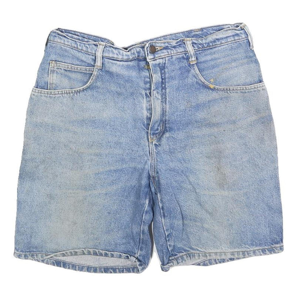 Mens Light Blue Cotton Blend Denim Casual Shorts M W30 Practical Pockets