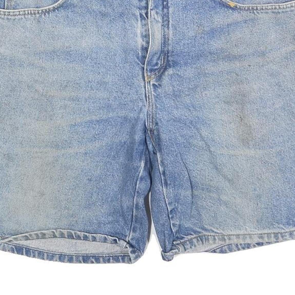 Mens Light Blue Cotton Blend Denim Casual Shorts M W30 Practical Pockets