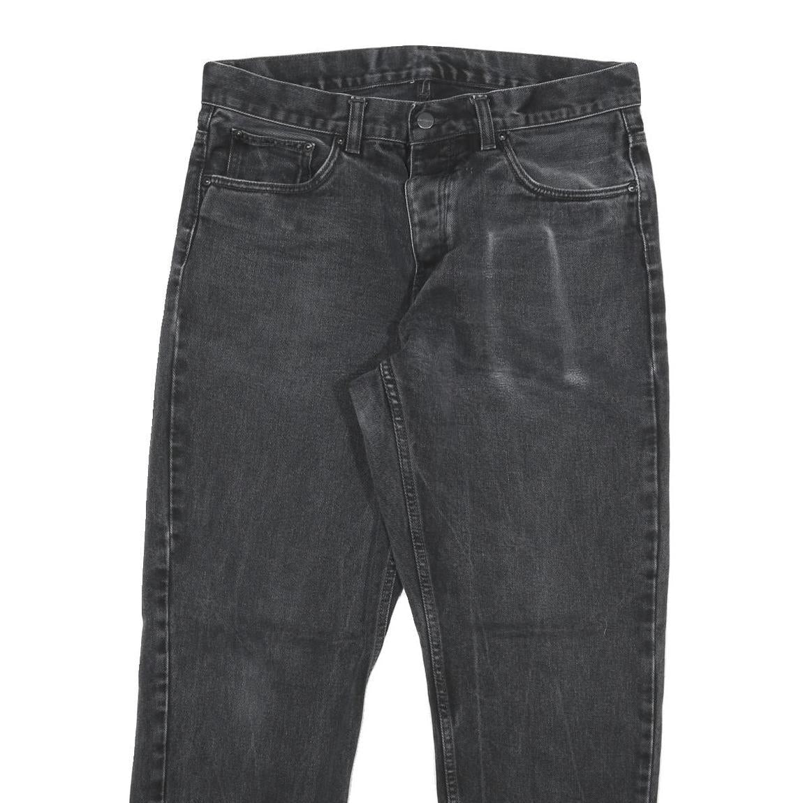 CARHARTT Mens Cotton Blend Black Regular Straight Trousers W32 L28 Workwear